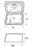 DRZWICZKI 460X525 mm, BIAŁY 08746 - 2