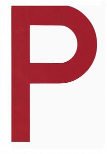 Litera na żagiel ''P'' bordowa 23,5cm