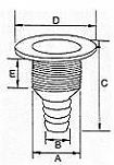 ODPŁYW NIERDZEWNY 3/8'' NA WĄŻ 16MM  71211 - 2